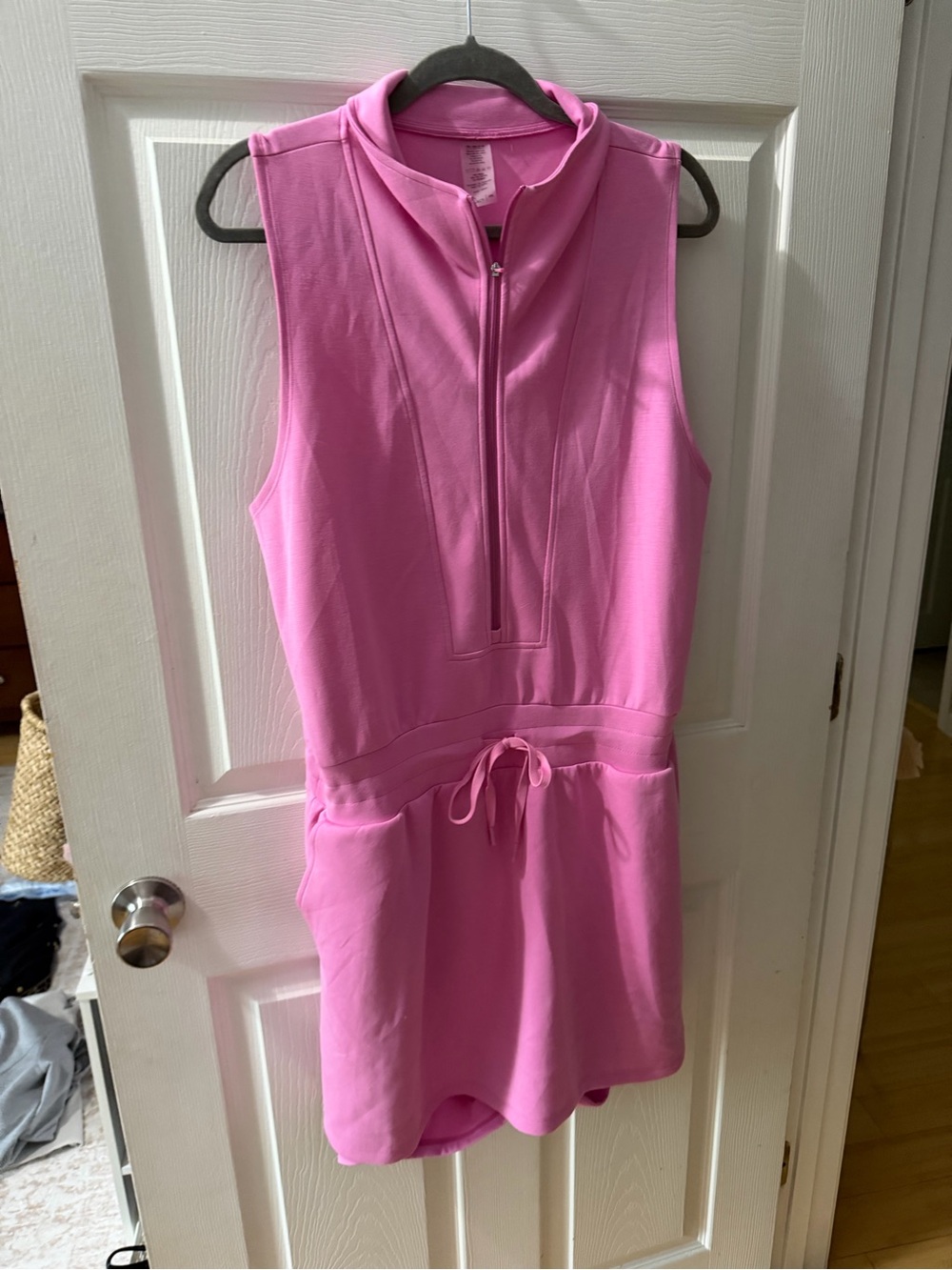 Sleeveless Pink Drawstring Skort Dress